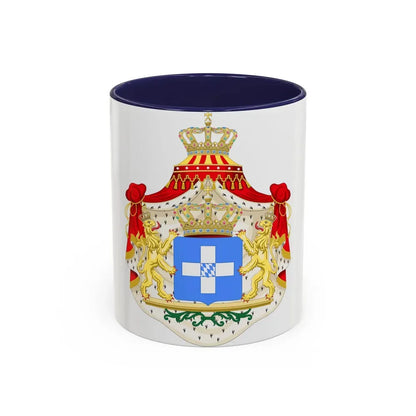 Coat of arms of Greece (Wittelsbach) - Accent Coffee Mug 11oz Navy - Go Mug Yourself