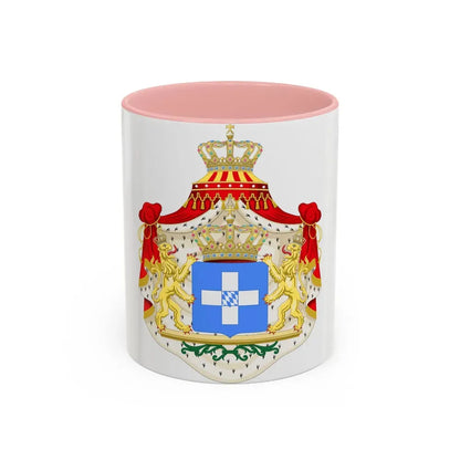 Coat of arms of Greece (Wittelsbach) - Accent Coffee Mug 11oz Pink - Go Mug Yourself