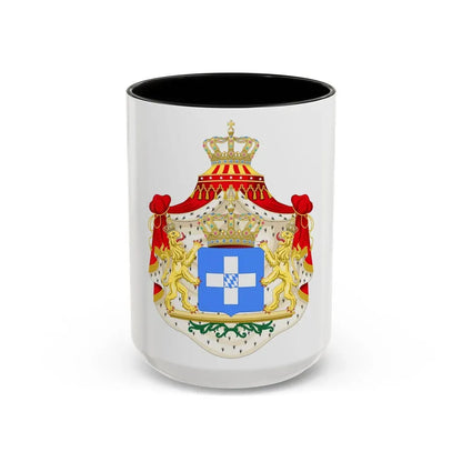 Coat of arms of Greece (Wittelsbach) - Accent Coffee Mug 15oz Black - Go Mug Yourself