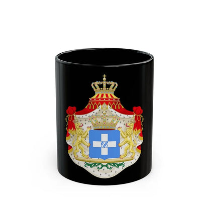 Coat of arms of Greece (Wittelsbach) - Black Coffee Mug-11oz-Go Mug Yourself