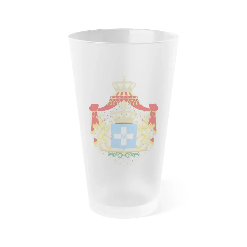 Coat of arms of Greece (Wittelsbach) - Frosted Pint Glass 16oz Default Title - Go Mug Yourself