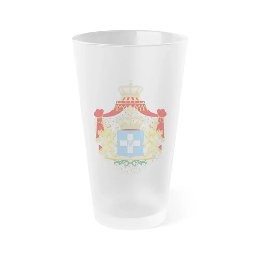 Coat of arms of Greece (Wittelsbach) - Frosted Pint Glass 16oz Default Title - Go Mug Yourself