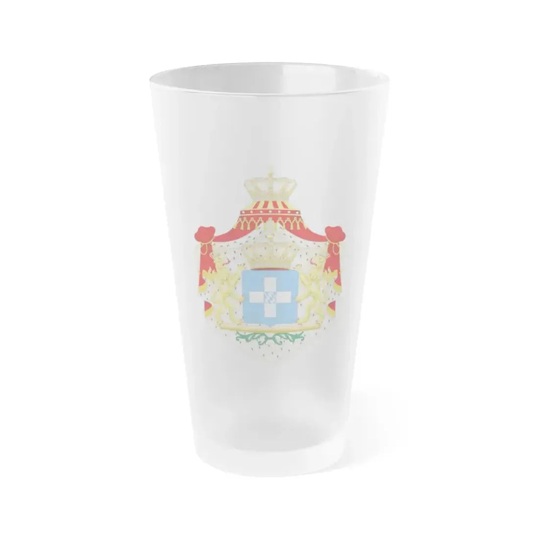 Coat of arms of Greece (Wittelsbach) - Frosted Pint Glass 16oz Default Title - Go Mug Yourself