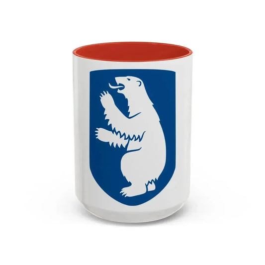 Coat of arms of Greenland - Accent Coffee Mug 15oz Red - Go Mug Yourself