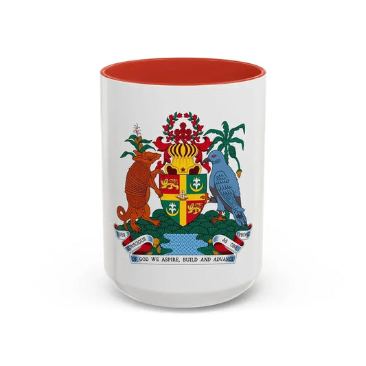 Coat of arms of Grenada - Accent Coffee Mug 15oz Red - Go Mug Yourself