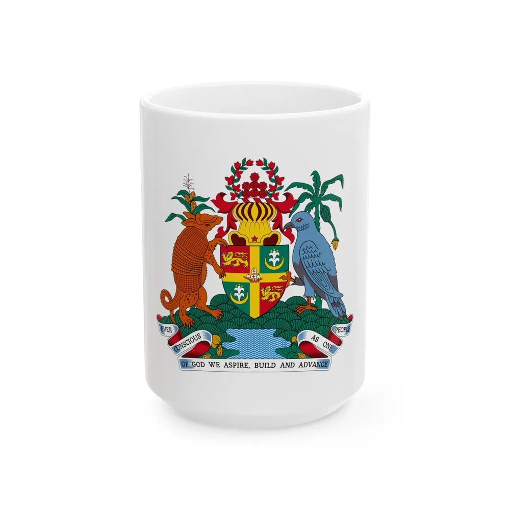 Coat of arms of Grenada - White Coffee Mug-15oz-Go Mug Yourself