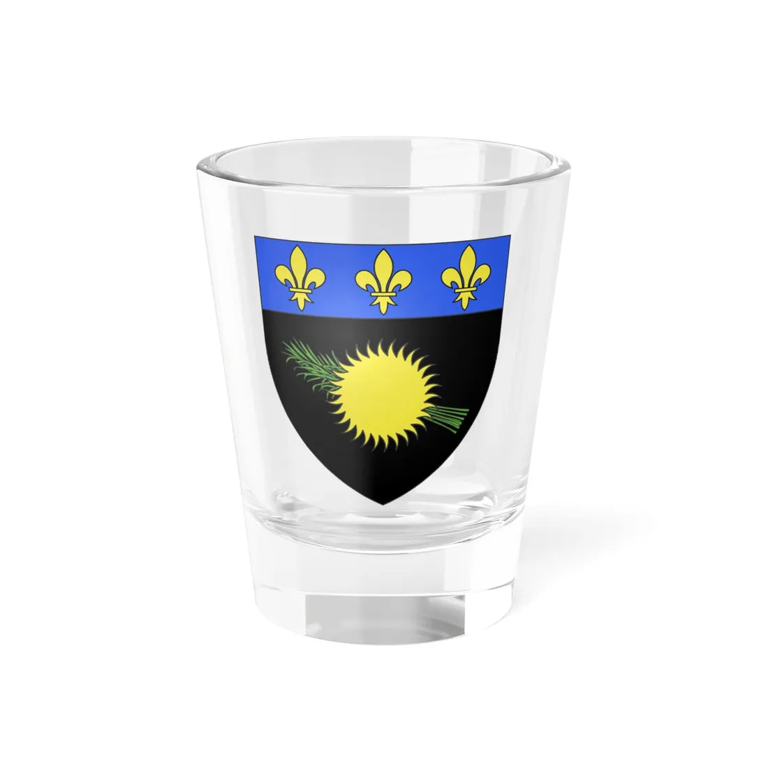 Coat of arms of Guadeloupe (France) (Coat of Arms) Shot Glass 1.5oz 1.5oz - Go Mug Yourself