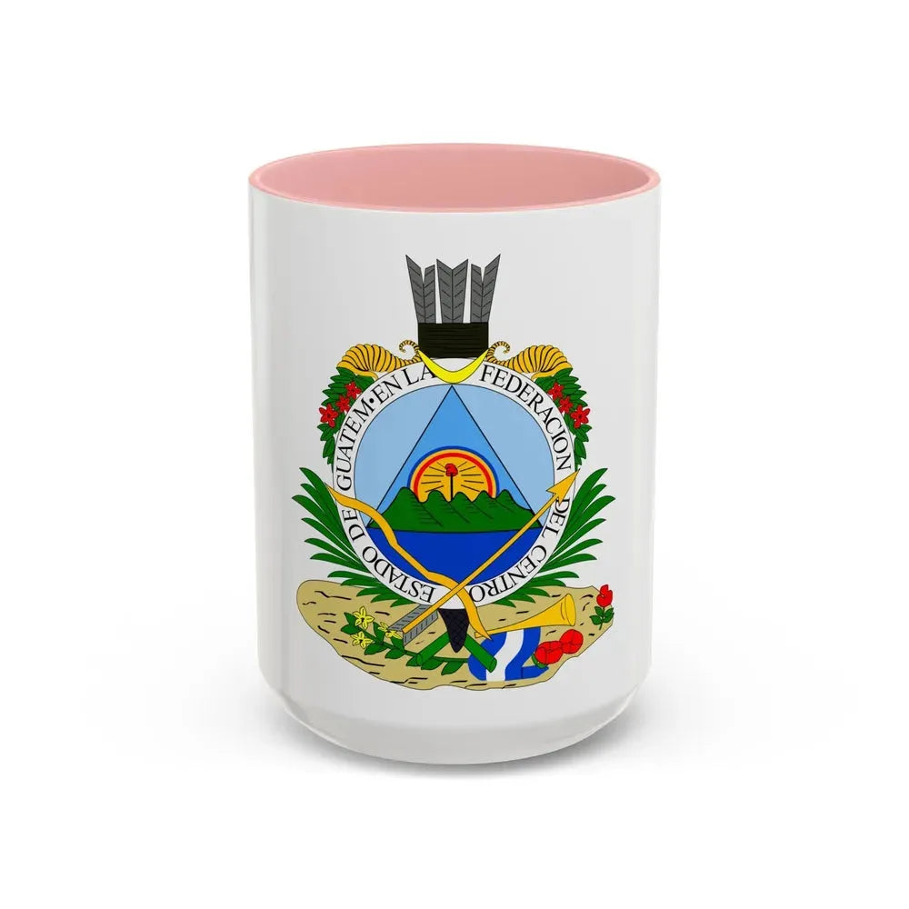 Coat of arms of Guatemala (1825-1843) - Accent Coffee Mug 15oz Pink - Go Mug Yourself