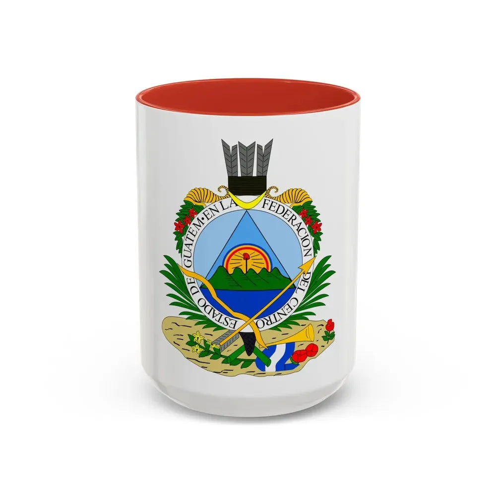 Coat of arms of Guatemala (1825-1843) - Accent Coffee Mug 15oz Red - Go Mug Yourself