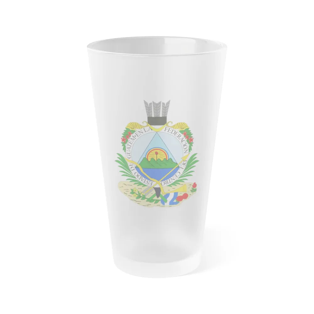 Coat of arms of Guatemala (1825-1843) - Frosted Pint Glass 16oz-16oz-Frosted-Go Mug Yourself