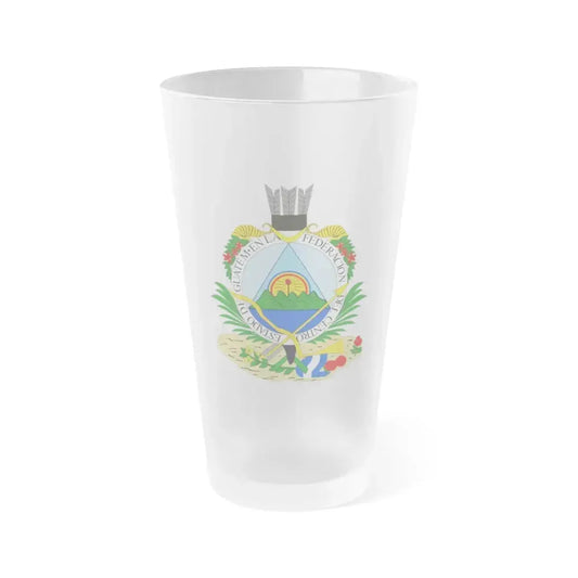 Coat of arms of Guatemala (1825-1843) - Frosted Pint Glass 16oz 16oz Frosted - Go Mug Yourself