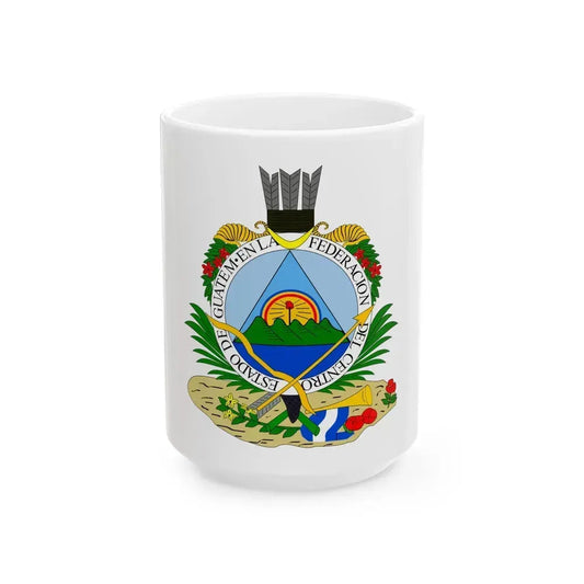 Coat of arms of Guatemala (1825-1843) - White Coffee Mug 15oz - Go Mug Yourself