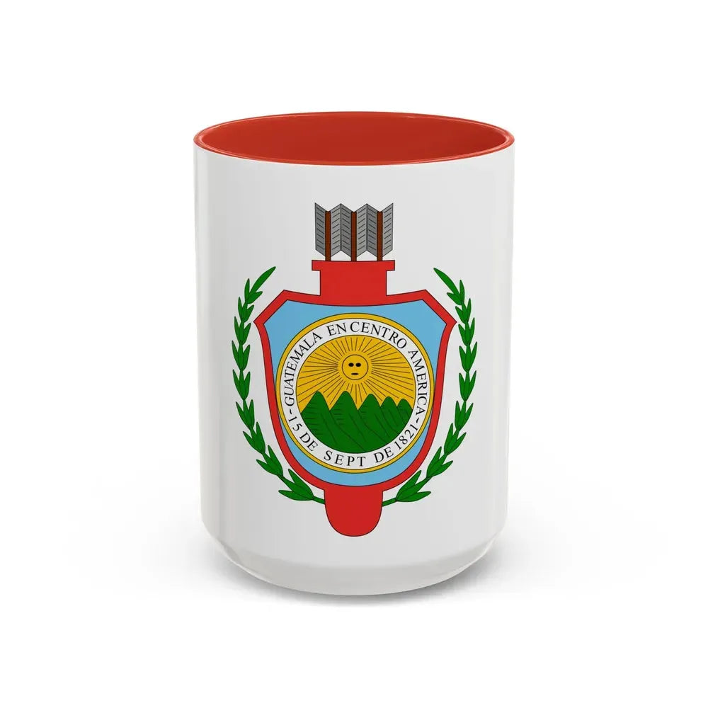 Coat of arms of Guatemala (1843-1851) - Accent Coffee Mug 15oz Red - Go Mug Yourself