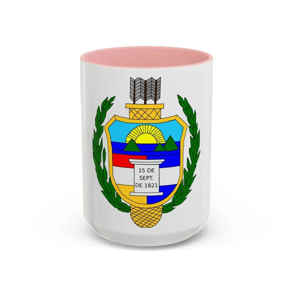 Coat of arms of guatemala (1851-1858) - Accent Coffee Mug 15oz Pink - Go Mug Yourself