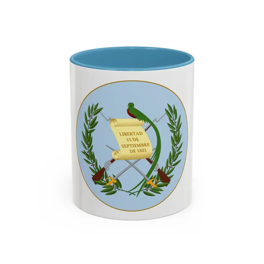 Coat of arms of Guatemala 2 - Accent Coffee Mug 11oz Light Blue - Go Mug Yourself