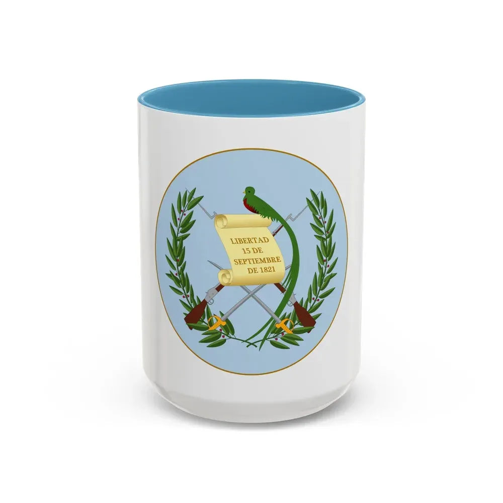 Coat of arms of Guatemala 2 - Accent Coffee Mug 15oz Light Blue - Go Mug Yourself