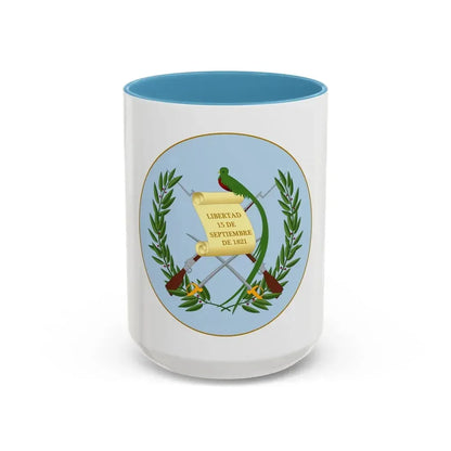 Coat of arms of Guatemala 2 - Accent Coffee Mug 15oz Light Blue - Go Mug Yourself