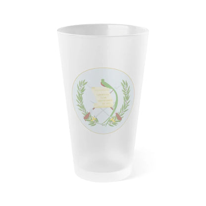 Coat of arms of Guatemala 2 - Frosted Pint Glass 16oz-Go Mug Yourself