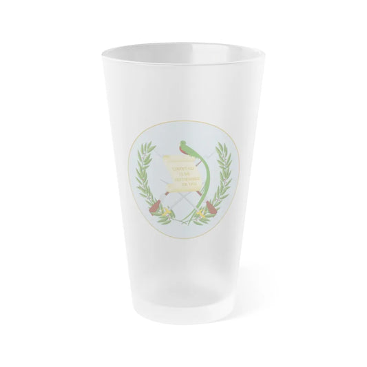 Coat of arms of Guatemala 2 - Frosted Pint Glass 16oz-Go Mug Yourself