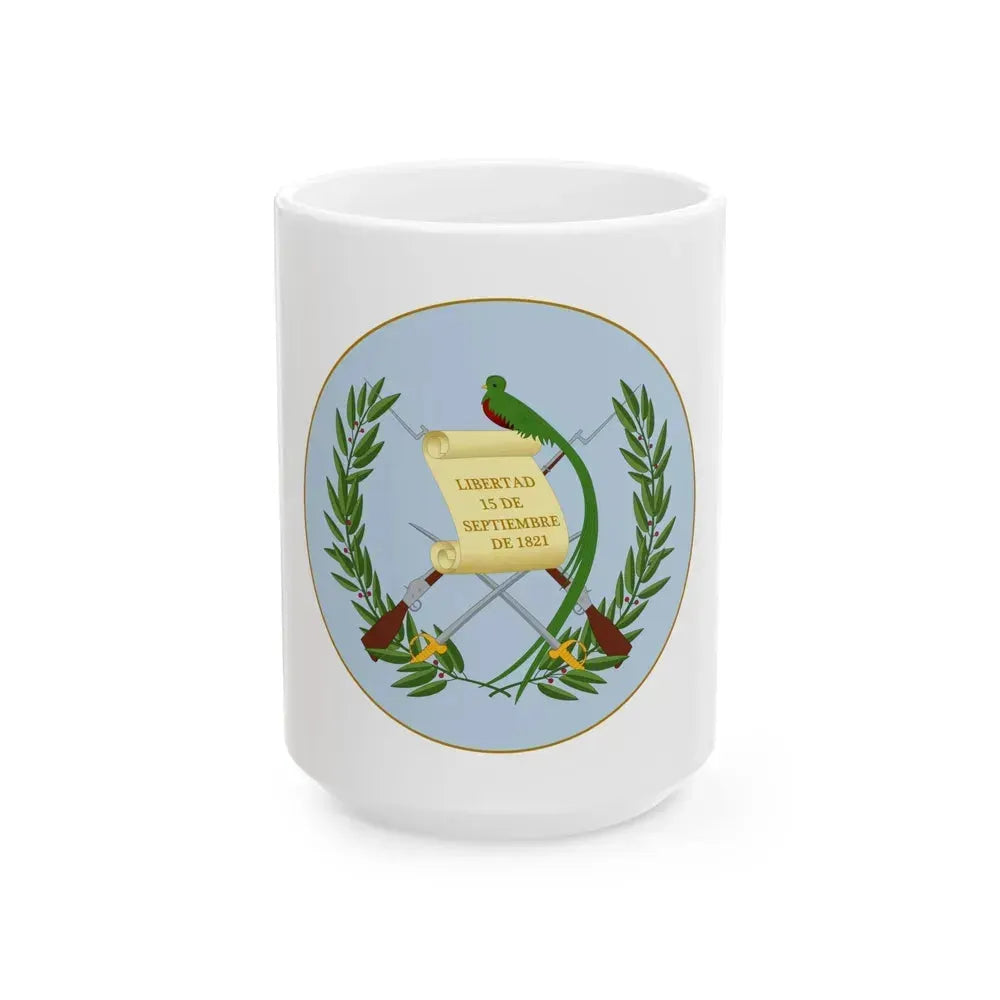 Coat of arms of Guatemala 2 - White Coffee Mug 15oz - Go Mug Yourself