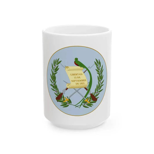 Coat of arms of Guatemala 2 - White Coffee Mug 15oz - Go Mug Yourself