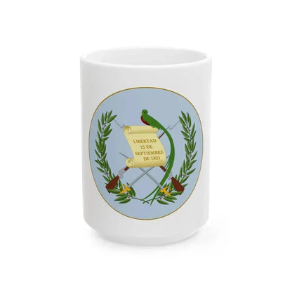 Coat of arms of Guatemala 2 - White Coffee Mug 15oz - Go Mug Yourself