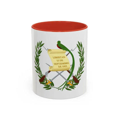 Coat of arms of Guatemala - Accent Coffee Mug 11oz Red - Go Mug Yourself
