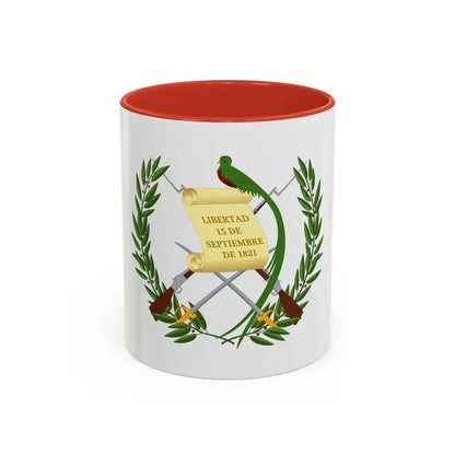 Coat of arms of Guatemala - Accent Coffee Mug 11oz Red - Go Mug Yourself