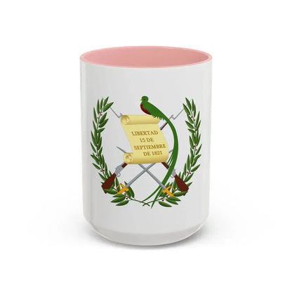 Coat of arms of Guatemala - Accent Coffee Mug 15oz Pink - Go Mug Yourself