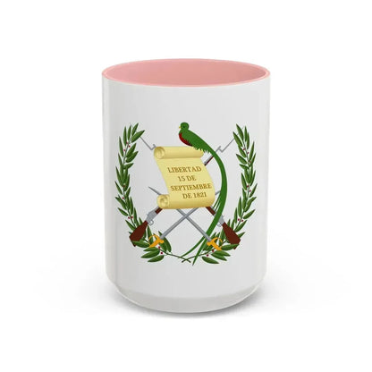 Coat of arms of Guatemala - Accent Coffee Mug 15oz Pink - Go Mug Yourself