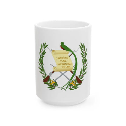 Coat of arms of Guatemala - White Coffee Mug-15oz-Go Mug Yourself