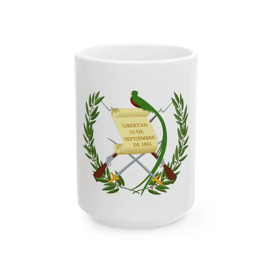 Coat of arms of Guatemala - White Coffee Mug 15oz - Go Mug Yourself