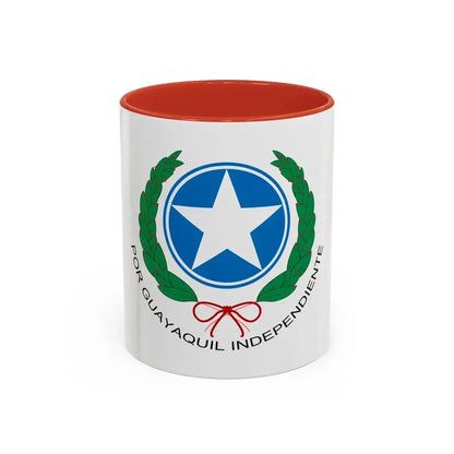 Coat of Arms of Guayaquil - Accent Coffee Mug 11oz Red - Go Mug Yourself