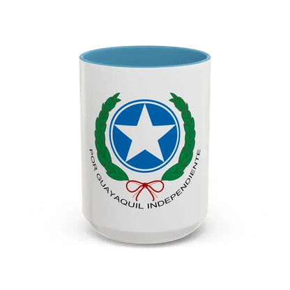 Coat of Arms of Guayaquil - Accent Coffee Mug 15oz Light Blue - Go Mug Yourself