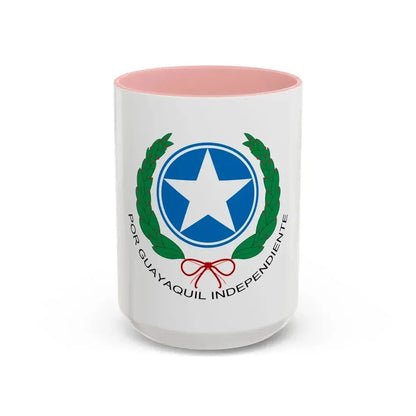 Coat of Arms of Guayaquil - Accent Coffee Mug 15oz Pink - Go Mug Yourself