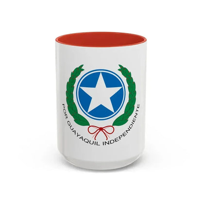 Coat of Arms of Guayaquil - Accent Coffee Mug 15oz Red - Go Mug Yourself