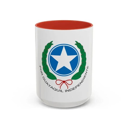 Coat of Arms of Guayaquil - Accent Coffee Mug 15oz Red - Go Mug Yourself