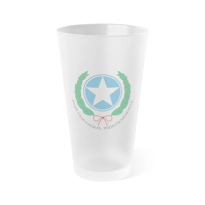 Coat of Arms of Guayaquil - Frosted Pint Glass 16oz-16oz-Frosted-Go Mug Yourself