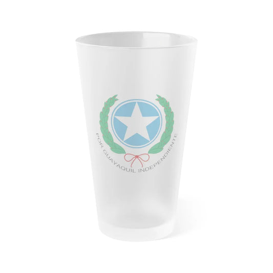 Coat of Arms of Guayaquil - Frosted Pint Glass 16oz-16oz-Frosted-Go Mug Yourself