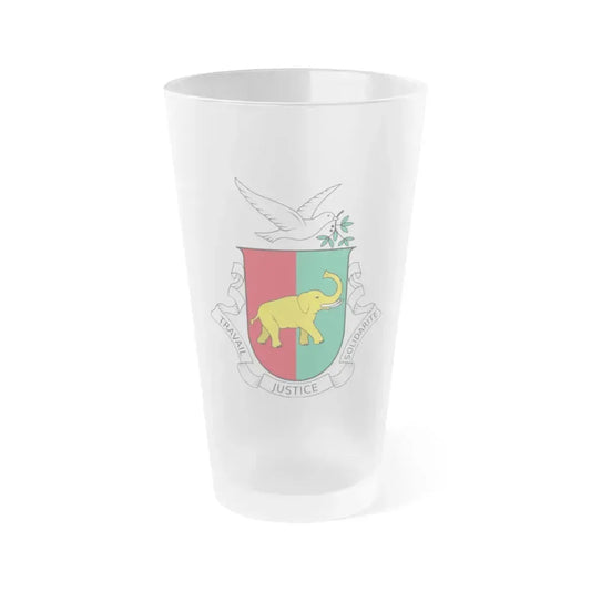 Coat of arms of Guinea 1958-1984 - Frosted Pint Glass 16oz 16oz Frosted - Go Mug Yourself