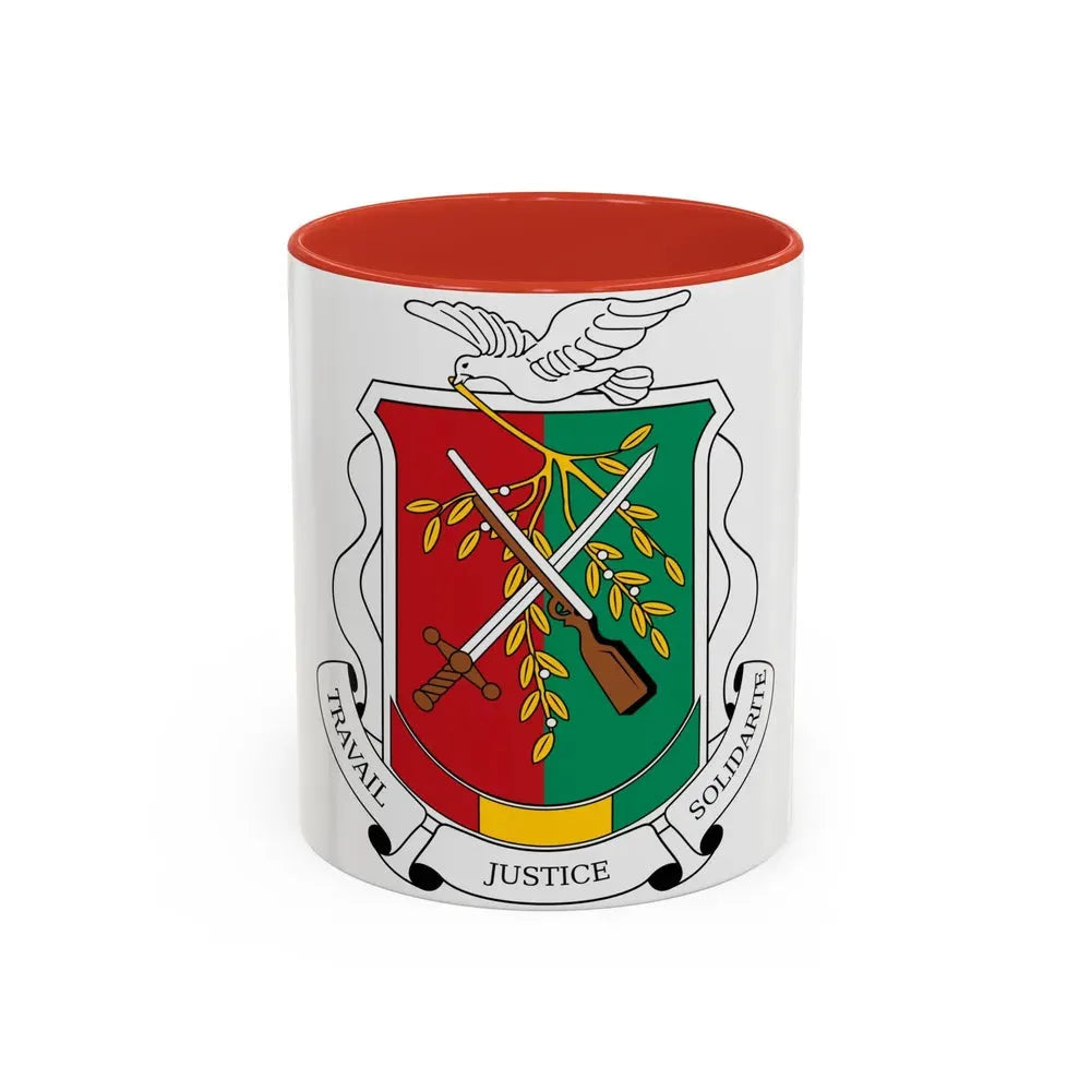 Coat of arms of Guinea 1984-1992 - Accent Coffee Mug 11oz Red - Go Mug Yourself