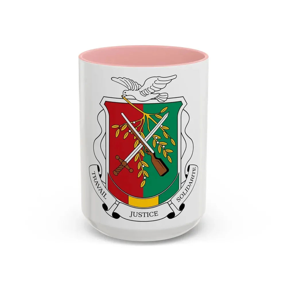 Coat of arms of Guinea 1984-1992 - Accent Coffee Mug 15oz Pink - Go Mug Yourself