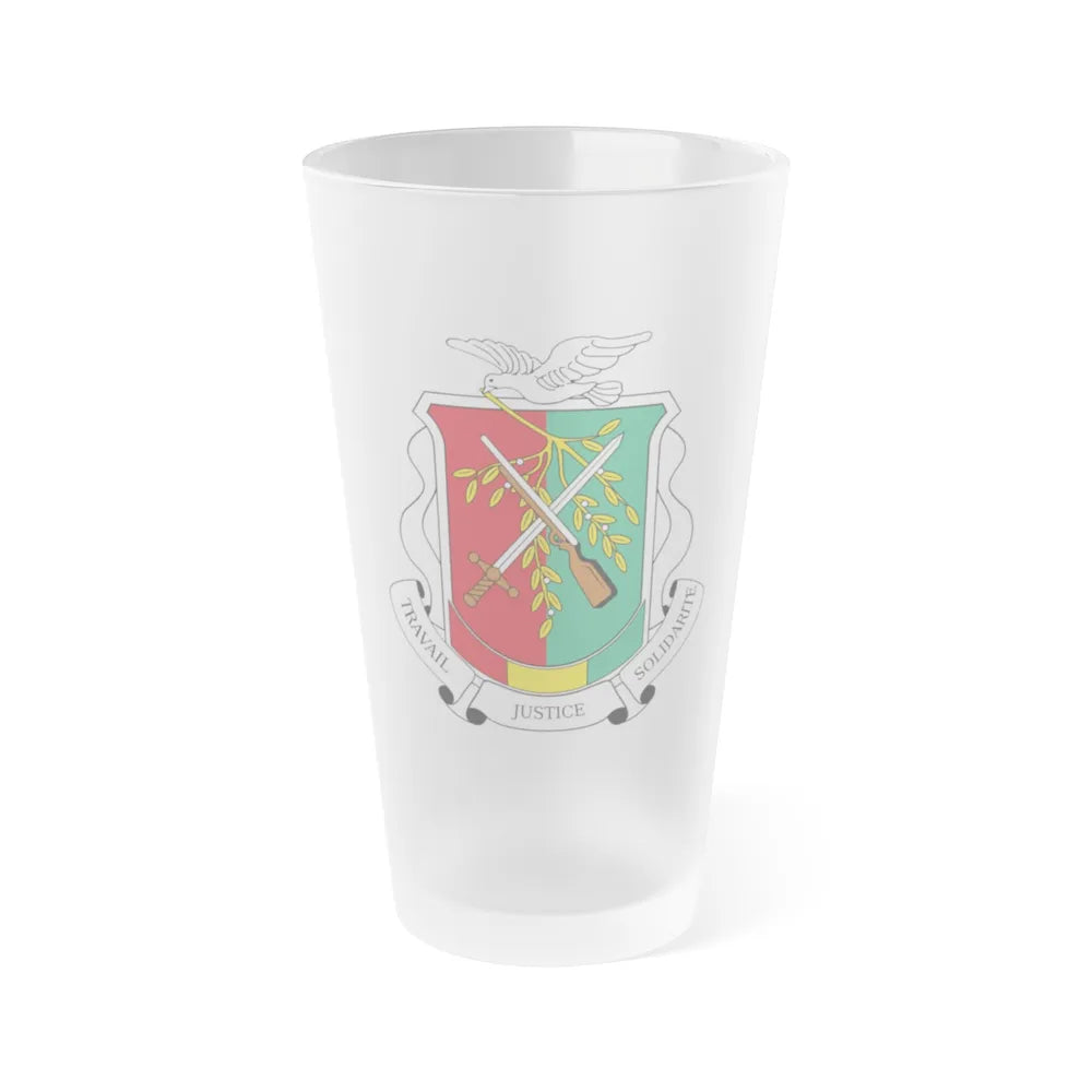 Coat of arms of Guinea 1984-1992 - Frosted Pint Glass 16oz-16oz-Frosted-Go Mug Yourself