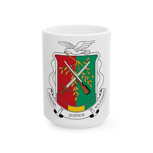 Coat of arms of Guinea 1984-1992 - White Coffee Mug 15oz - Go Mug Yourself