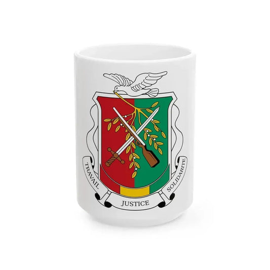 Coat of arms of Guinea 1984-1992 - White Coffee Mug 15oz - Go Mug Yourself