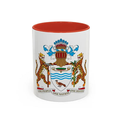 Coat of arms of Guyana - Accent Coffee Mug 11oz Red - Go Mug Yourself