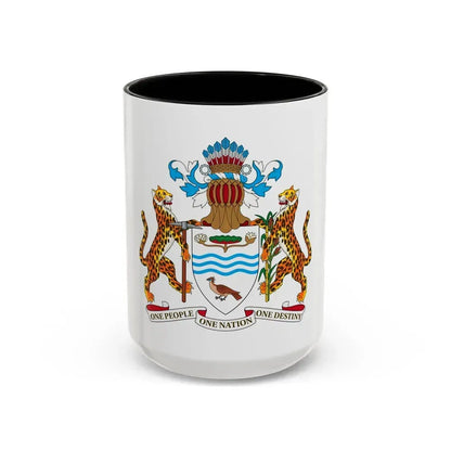 Coat of arms of Guyana - Accent Coffee Mug 15oz Black - Go Mug Yourself