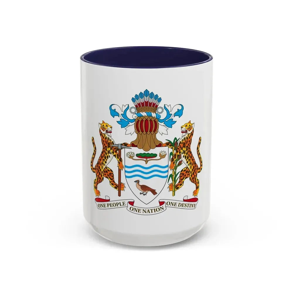 Coat of arms of Guyana - Accent Coffee Mug 15oz Navy - Go Mug Yourself