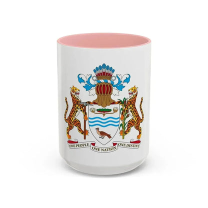 Coat of arms of Guyana - Accent Coffee Mug 15oz Pink - Go Mug Yourself