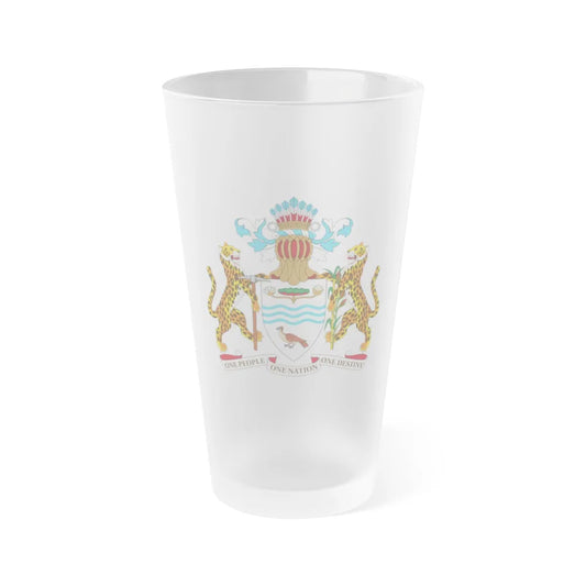 Coat of arms of Guyana - Frosted Pint Glass 16oz-16oz-Frosted-Go Mug Yourself